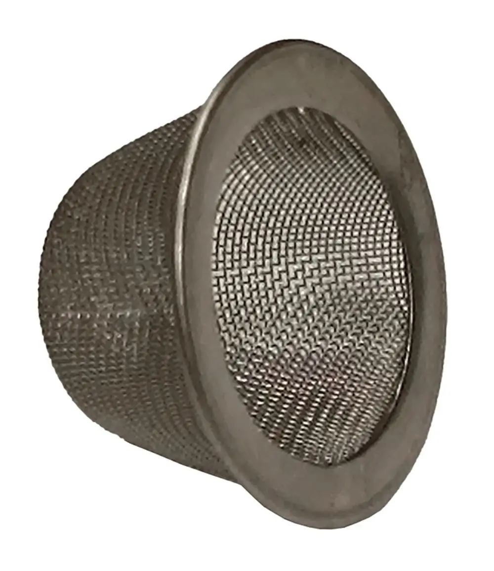 Schmutzfängersieb aus Metall mit einem feinmaschigen Netz, designed für den Einsatz in Wassermischern von Syr.